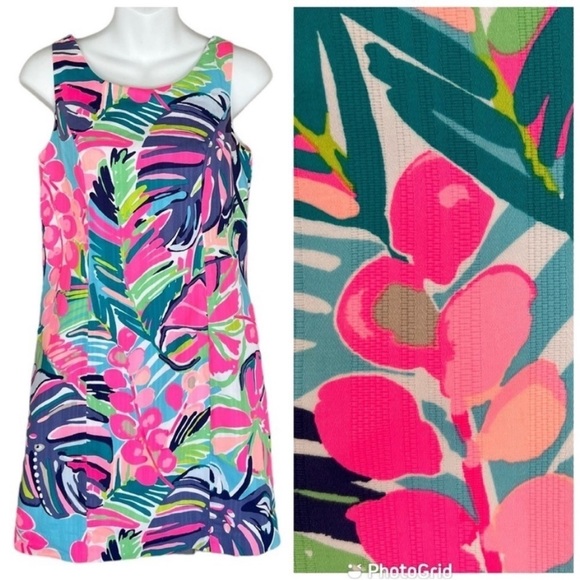 Lilly Pulitzer Exotic Garden Print Sleeveless Cathy Shift Dress‎ - Picture 1 of 14